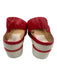 Ron White Shoe Size 40 Red & White Leather Ankle Strap Closed Toe Platform Shoes Red & White / 40