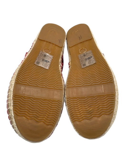 Antik Batik Shoe Size 38 Red Burlap Woven Slip On Beaded Shoes Red / 38