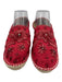 Antik Batik Shoe Size 38 Red Burlap Woven Slip On Beaded Shoes Red / 38