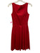 Prada Size 40 Red Cotton Blend Sleeveless Pleat Detail Darted Side Zip Dress Red / 40