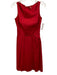 Prada Size 40 Red Cotton Blend Sleeveless Pleat Detail Darted Side Zip Dress Red / 40
