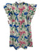 Oliphant Size Est S White, Pink & Blue Cotton Flora & Fauna Bird Print Dress White, Pink & Blue / Est S