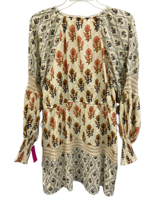Marea by Ash & Eden Size M Cream Yellow & Multi Cotton Block Printed Dress Cream Yellow & Multi / M