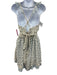 For Love & Lemons Size S Cream White & Blue Polyester Floral Rosette Dress Cream White & Blue / S