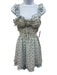 For Love & Lemons Size S Cream White & Blue Polyester Floral Rosette Dress Cream White & Blue / S