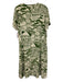 Weekend Max Mara Size 8 Cream White & Green Silk City Print Short Sleeve Dress Cream White & Green / 8