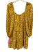 Alice + Olivia Size S Yellow & Purple Viscose Blend Botanical Stripe Dress Yellow & Purple / S