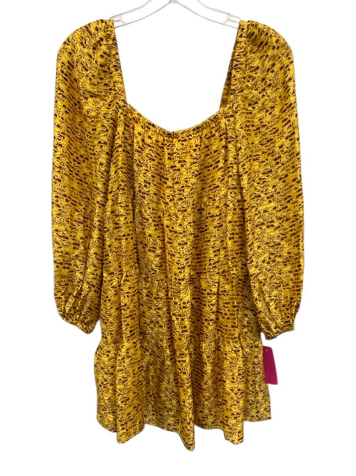 Alice + Olivia Size S Yellow & Purple Viscose Blend Botanical Stripe Dress Yellow & Purple / S
