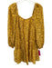 Alice + Olivia Size S Yellow & Purple Viscose Blend Botanical Stripe Dress Yellow & Purple / S