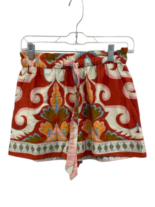 Love The Label Size XS Red, White & Muliti Cotton Abstract Print Pocketed Shorts Red, White & Muliti / XS