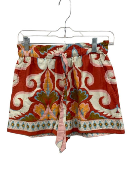 Love The Label Size XS Red, White & Muliti Cotton Abstract Print Pocketed Shorts Red, White & Muliti / XS
