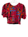 Diane Von Furstenberg Size XS Magenta & Multi Silk Abstract Floral Crop Top Magenta & Multi / XS