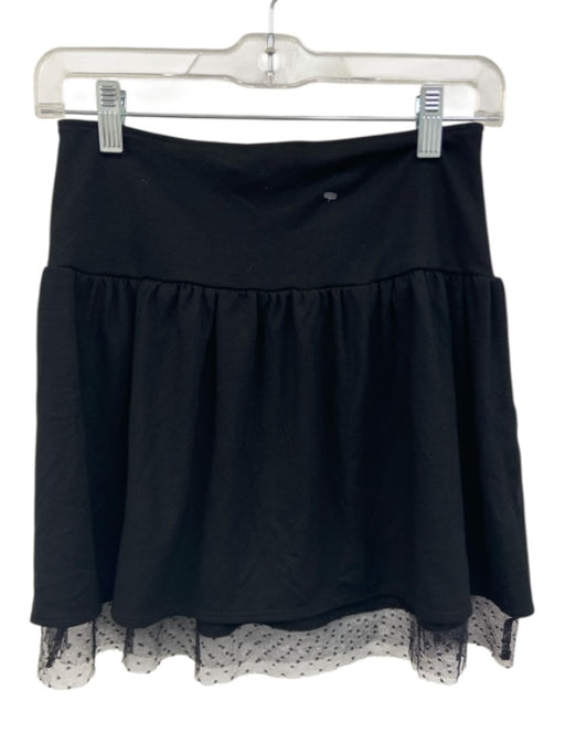 Red Valentino Size Est S Black Missing Fabric Tag Polka Dots Mesh Detail Skirt Black / Est S