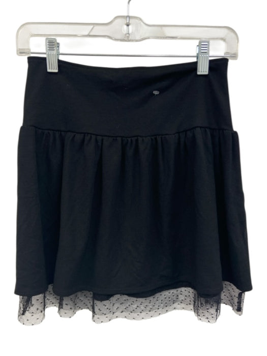 Red Valentino Size Est S Black Missing Fabric Tag Polka Dots Mesh Detail Skirt Black / Est S