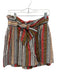 Ulla Johnson Size 6 Red, White & Brown Cotton Striped Tie Waist Pocketed Shorts Red, White & Brown / 6