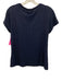 Ted Baker Size 3 Navy Blue Polyester Blend Shimmer Ribbed Knit Short Sleeve Top Navy Blue / 3