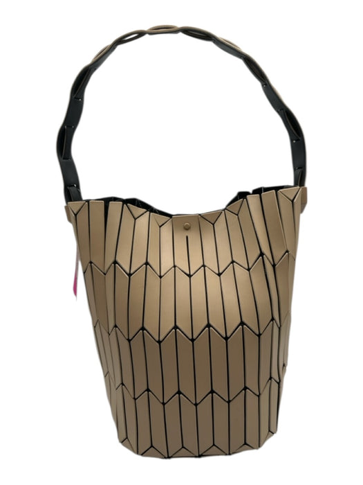 Bao Bao Issey Miyake Beige & Black PVC Shoulder Strap Geometric Folding Bag Beige & Black / S