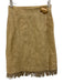 Genny Size 8 Beige Linen & Viscose Midi Fringe Knit Skirt Beige / 8