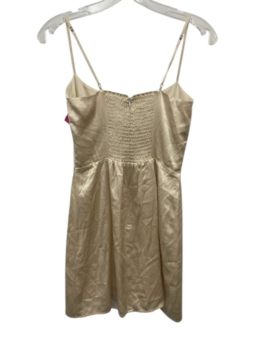 Reformation Size 4 Champagne Gold Silk Sleeveless Shimmer Above knee Dress Champagne Gold / 4