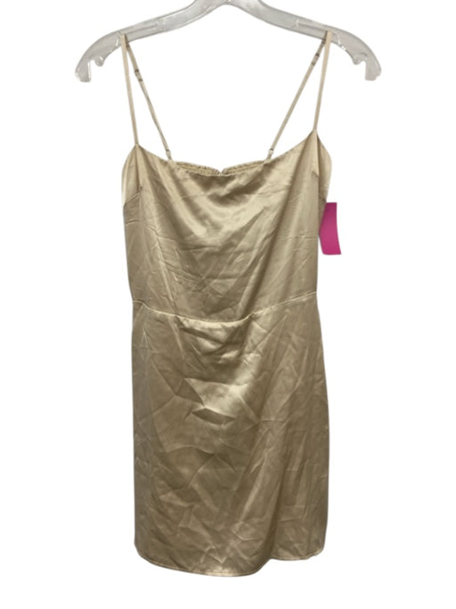 Reformation Size 4 Champagne Gold Silk Sleeveless Shimmer Above knee Dress Champagne Gold / 4