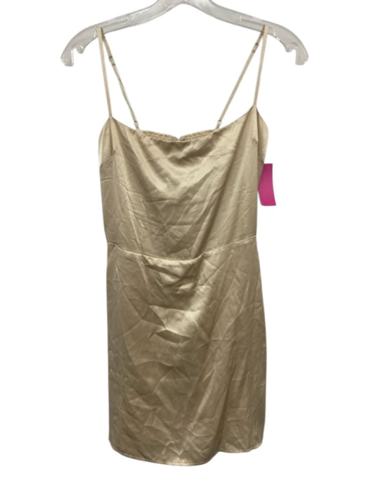 Reformation Size 4 Champagne Gold Silk Sleeveless Shimmer Above knee Dress Champagne Gold / 4