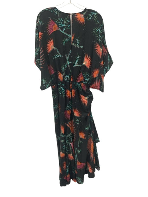 Farm for Anthropologie Size M Black & Multi Viscose Viscose Floral Dress Black & Multi / M