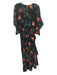 Farm for Anthropologie Size M Black & Multi Viscose Viscose Floral Dress Black & Multi / M