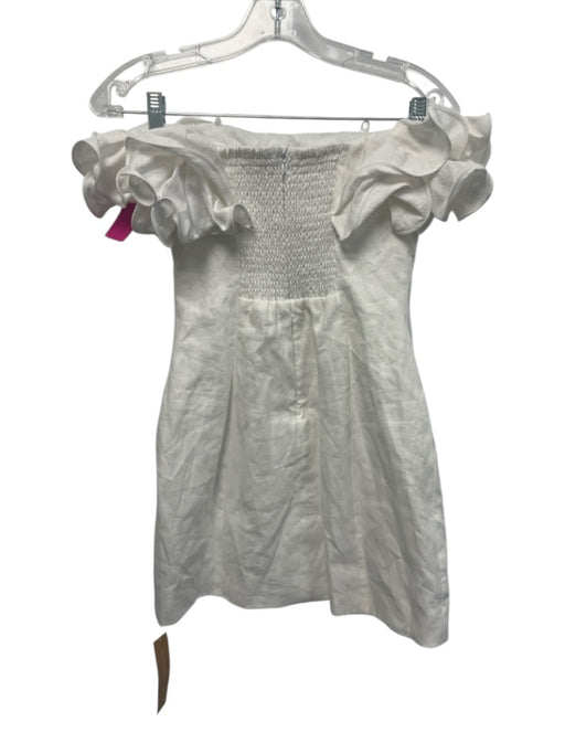 Reformation Size 4 Champagne Gold Linen Sleeveless Ruffle Collar Dress Champagne Gold / 4