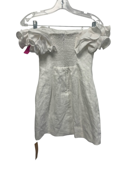 Reformation Size 4 Champagne Gold Linen Sleeveless Ruffle Collar Dress Champagne Gold / 4