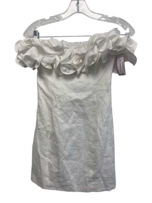 Reformation Size 4 Champagne Gold Linen Sleeveless Ruffle Collar Dress Champagne Gold / 4
