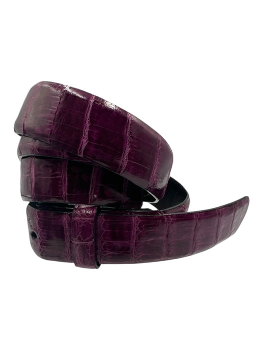 Donna Karan Purple Crocodile Leather Belts Purple / L