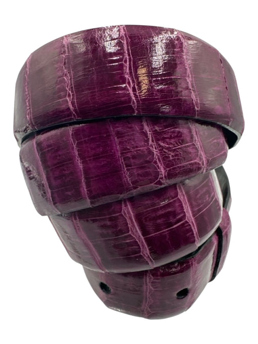 Donna Karan Purple Crocodile Leather Belts Purple / L