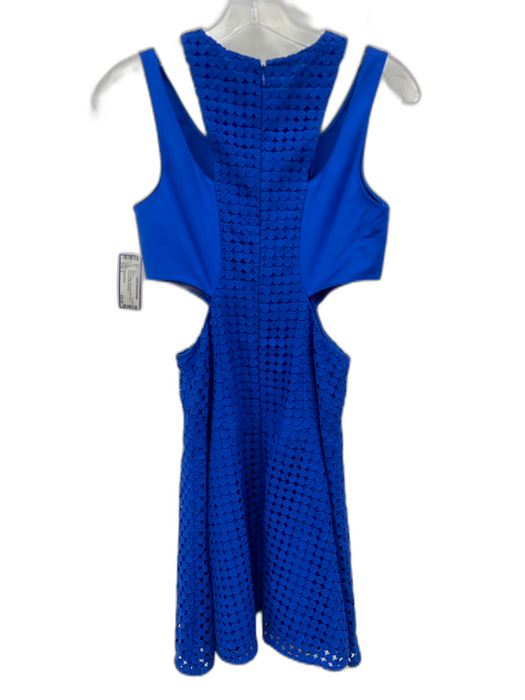 Sachin & Babi Size 2 Blue Cotton Sleeveless Fabric Block Cut Outs Mini Dress Blue / 2