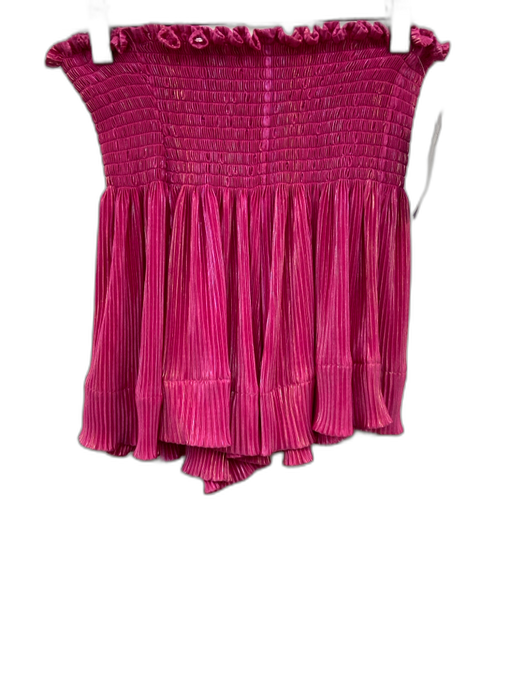 Queen of Sparkles Size XS Hot pink Polyester Metallic Detail Micropleated Shorts Hot pink / XS
