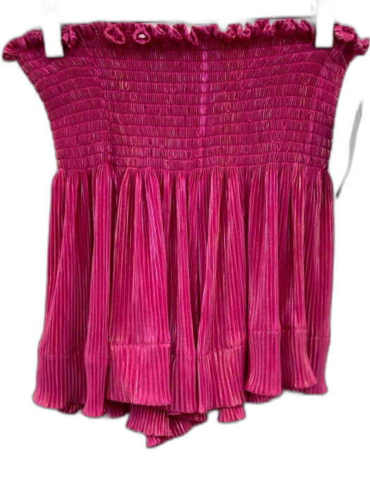 Queen of Sparkles Size XS Hot pink Polyester Metallic Detail Micropleated Shorts Hot pink / XS