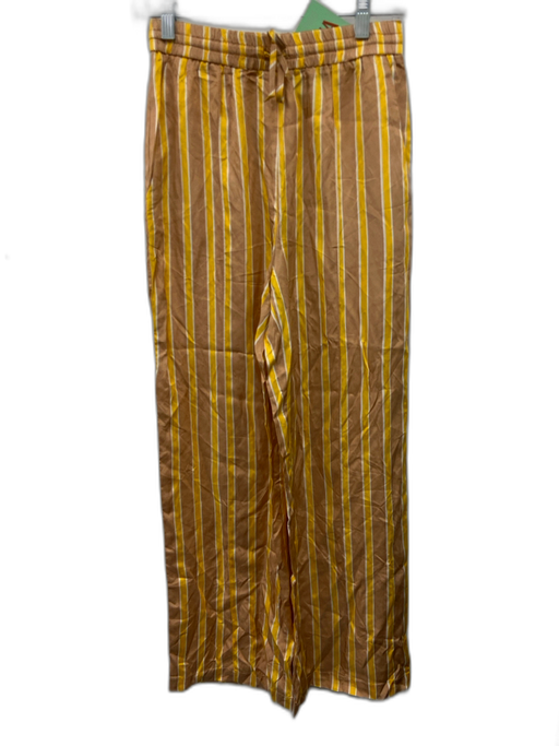Blanca Size XS/S Brown, Yellow, White Viscose Elastic Waist Stripe Pants Brown, Yellow, White / XS/S