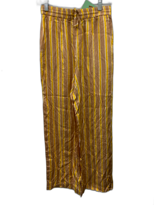 Blanca Size XS/S Brown, Yellow, White Viscose Elastic Waist Stripe Pants Brown, Yellow, White / XS/S