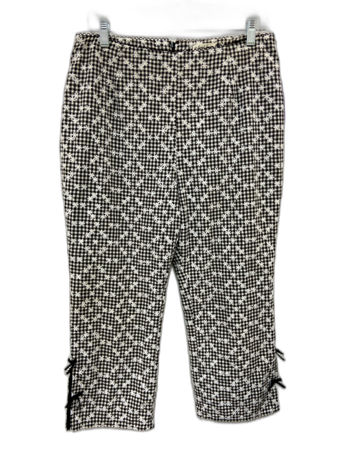 For Love & Lemons Size L Black & White Polyester & Cotton Back Zip Gingham Pants Black & White / L
