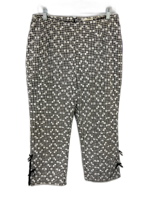 For Love & Lemons Size L Black & White Polyester & Cotton Back Zip Gingham Pants Black & White / L