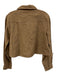 Solid & Striped Size M Brown Linen Blend Button Front Eyelet Embroidered Top Brown / M