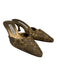 Manolo Blahnik Shoe Size 35 Gold & Silver Leather Pointed Toe Beaded Mule Pumps Gold & Silver / 35