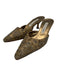 Manolo Blahnik Shoe Size 35 Gold & Silver Leather Pointed Toe Beaded Mule Pumps Gold & Silver / 35