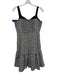 Parker Size Est M Black & White Cotton Blend Sleeveless Plaid Gathered Dress Black & White / Est M
