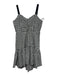 Parker Size Est M Black & White Cotton Blend Sleeveless Plaid Gathered Dress Black & White / Est M