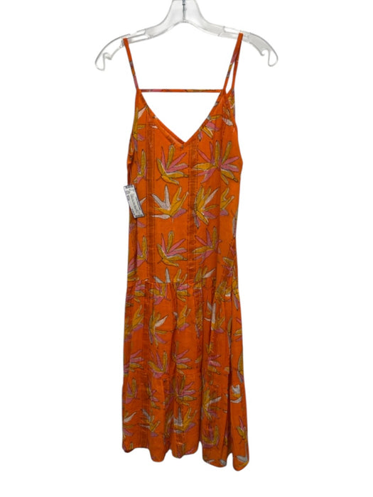 Oliphant Size Small Orange, Pink, Yellow, White Cotton Spaghetti Strap Dress Orange, Pink, Yellow, White / Small