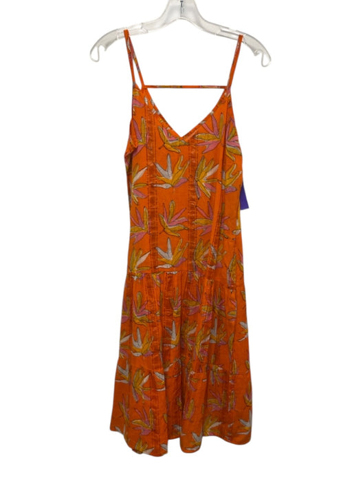 Oliphant Size Small Orange, Pink, Yellow, White Cotton Spaghetti Strap Dress Orange, Pink, Yellow, White / Small