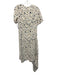 COS Size 4 Blue & White Rayon Blend Short Sleeve Abstract Print Pleated Dress Blue & White / 4