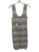Des Kohan Size 2 Gray & Beige Linen Sleeveless Variegated Stripes Dress Gray & Beige / 2