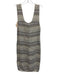 Des Kohan Size 2 Gray & Beige Linen Sleeveless Variegated Stripes Dress Gray & Beige / 2