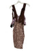 Free People Size Medium Brown & Purple Cotton Sleeveless Abstract Floral Dress Brown & Purple / Medium